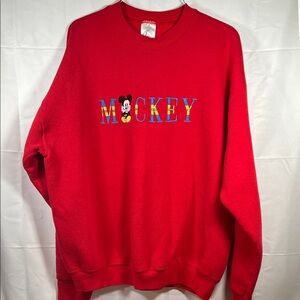 Disney Mickey Mouse Red Crewneck Sweater